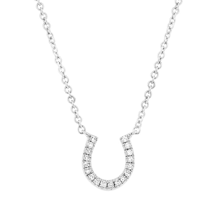 0.06ct 14k White Gold Diamond Horseshoe Pendant 0.06ct 14k White Gold Diamond Horseshoe Pendant