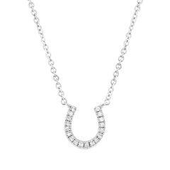 0.06ct 14k White Gold Diamond Horseshoe Pendant 0.06ct 14k White Gold Diamond Horseshoe Pendant