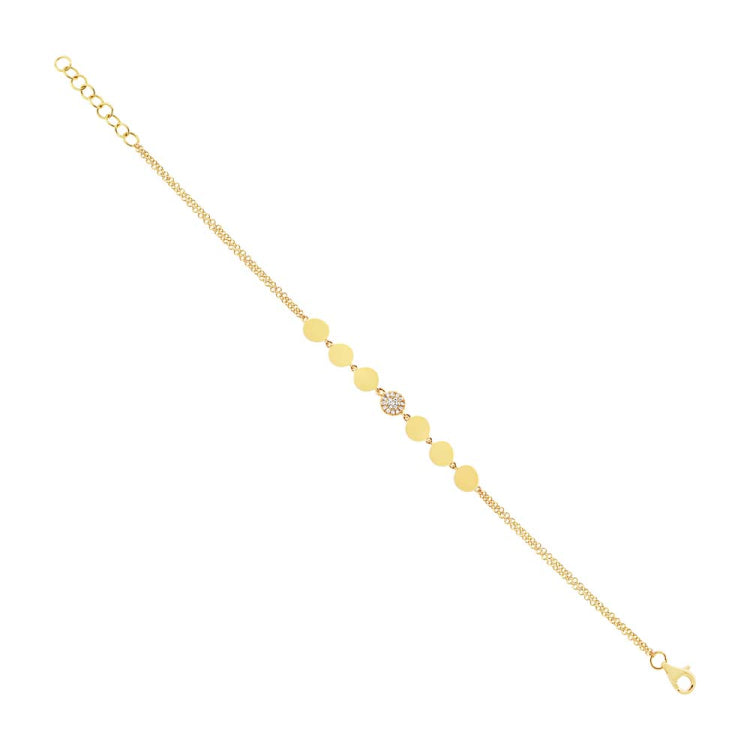 0.05ct 14k Yellow Gold Diamond Pave Circle Bracelet 0.05ct 14k Yellow Gold Diamond Pave Circle Bracelet