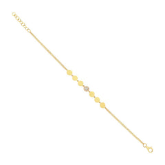 0.05ct 14k Yellow Gold Diamond Pave Circle Bracelet 0.05ct 14k Yellow Gold Diamond Pave Circle Bracelet