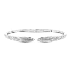 1.08ct 14k White Gold Diamond Pave Claw Bangle 1.08ct 14k White Gold Diamond Pave Claw Bangle