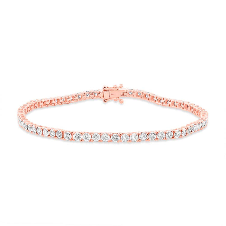 1.00ct 14k Rose Gold Diamond Lady's Bracelet 1.00ct 14k Rose Gold Diamond Lady's Bracelet