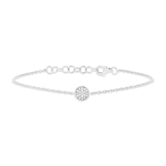 0.05ct 14k White Gold Diamond Pave Circle Bracelet 0.05ct 14k White Gold Diamond Pave Circle Bracelet