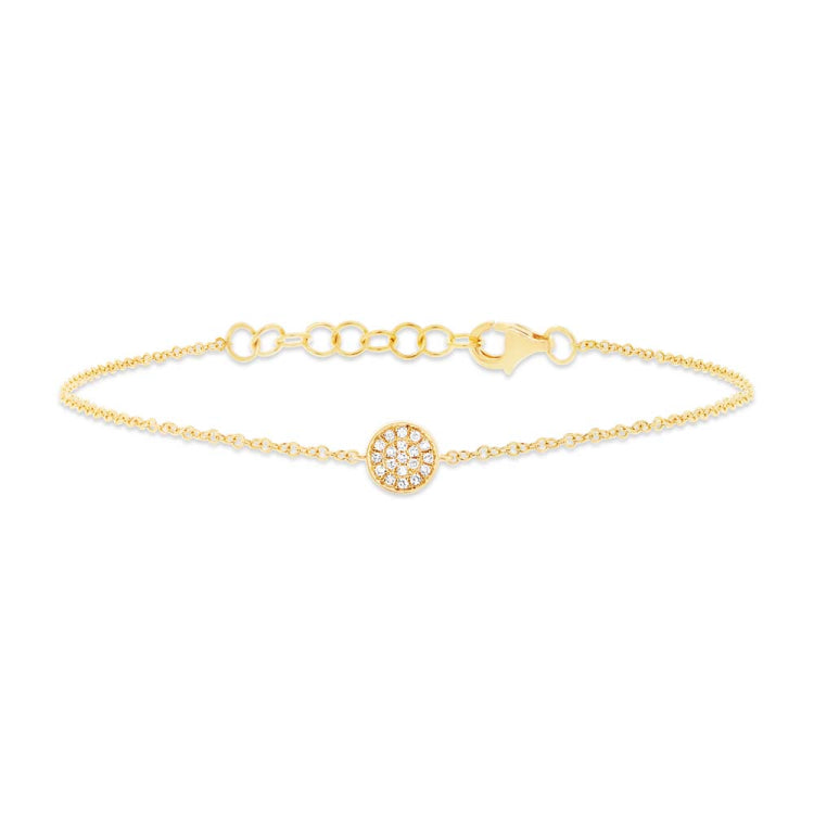 0.05ct 14k Yellow Gold Diamond Pave Circle Bracelet 0.05ct 14k Yellow Gold Diamond Pave Circle Bracelet