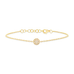 0.05ct 14k Yellow Gold Diamond Pave Circle Bracelet 0.05ct 14k Yellow Gold Diamond Pave Circle Bracelet