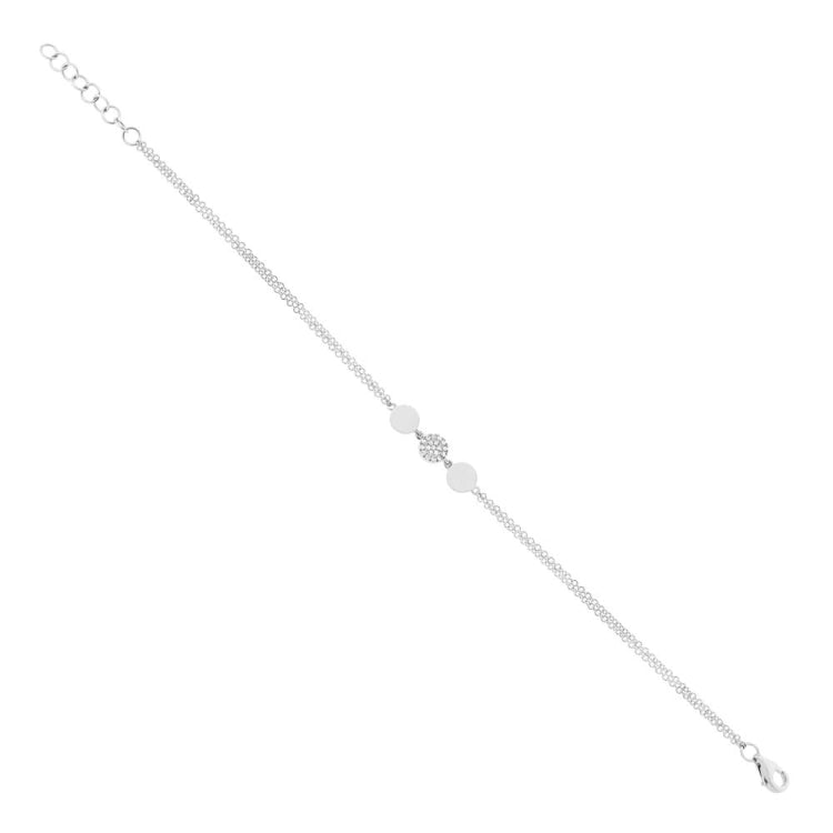 0.05ct 14k White Gold Diamond Pave Circle Bracelet 0.05ct 14k White Gold Diamond Pave Circle Bracelet
