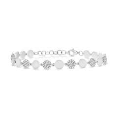 0.50ct 14k White Gold Diamond Pave Circle Bracelet 0.50ct 14k White Gold Diamond Pave Circle Bracelet