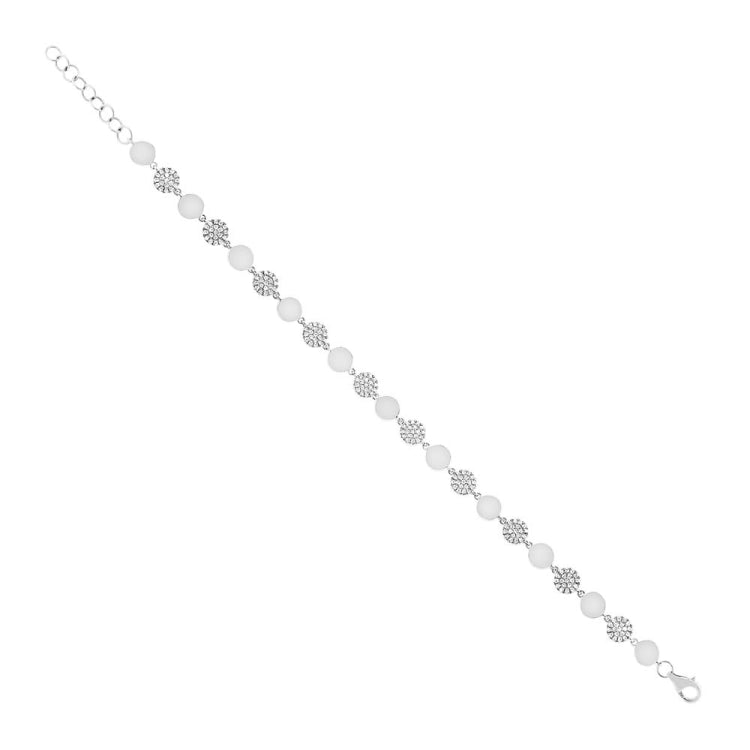 0.50ct 14k White Gold Diamond Pave Circle Bracelet 0.50ct 14k White Gold Diamond Pave Circle Bracelet