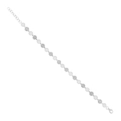 0.50ct 14k White Gold Diamond Pave Circle Bracelet 0.50ct 14k White Gold Diamond Pave Circle Bracelet