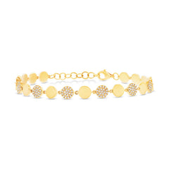0.50ct 14k Yellow Gold Diamond Pave Circle Bracelet 0.50ct 14k Yellow Gold Diamond Pave Circle Bracelet