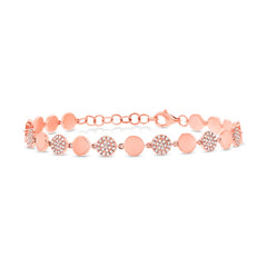 0.50ct 14k Rose Gold Diamond Pave Circle Bracelet 0.50ct 14k Rose Gold Diamond Pave Circle Bracelet