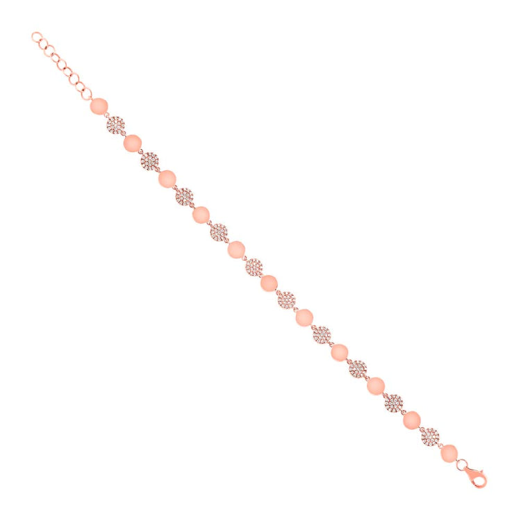 0.50ct 14k Rose Gold Diamond Pave Circle Bracelet 0.50ct 14k Rose Gold Diamond Pave Circle Bracelet