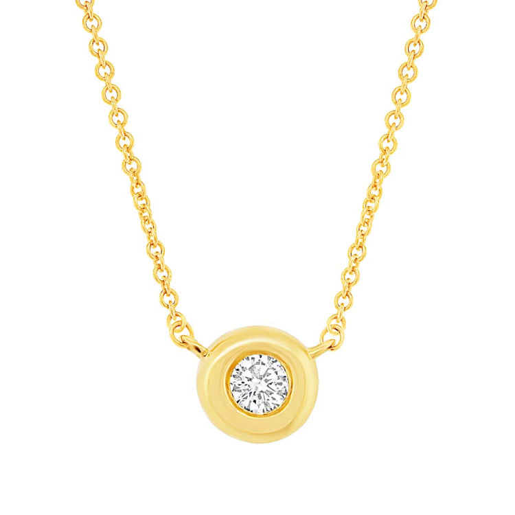 0.05ct 14k Yellow Gold Diamond Bezel Pendant 0.05ct 14k Yellow Gold Diamond Bezel Pendant