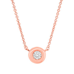 0.05ct 14k Rose Gold Diamond Bezel Pendant 0.05ct 14k Rose Gold Diamond Bezel Pendant
