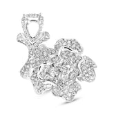 4.66ct 18k White Gold Diamond Flower Semi-mount Ring
