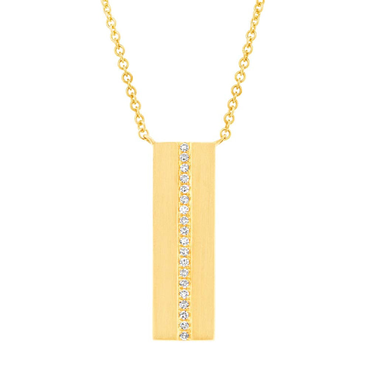 0.06ct 14k Yelllow Gold Diamond Bar Pendant 0.06ct 14k Yelllow Gold Diamond Bar Pendant