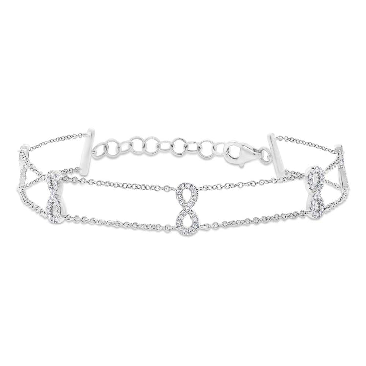 0.25ct 14k White Gold Diamond Ribbon Bow Bracelet 0.25ct 14k White Gold Diamond Ribbon Bow Bracelet