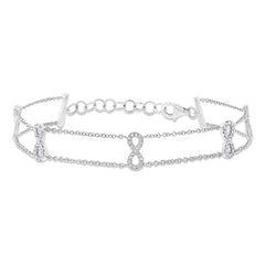 0.25ct 14k White Gold Diamond Ribbon Bow Bracelet 0.25ct 14k White Gold Diamond Ribbon Bow Bracelet