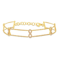 0.25ct 14k Yellow Gold Diamond Ribbon Bow Bracelet 0.25ct 14k Yellow Gold Diamond Ribbon Bow Bracelet