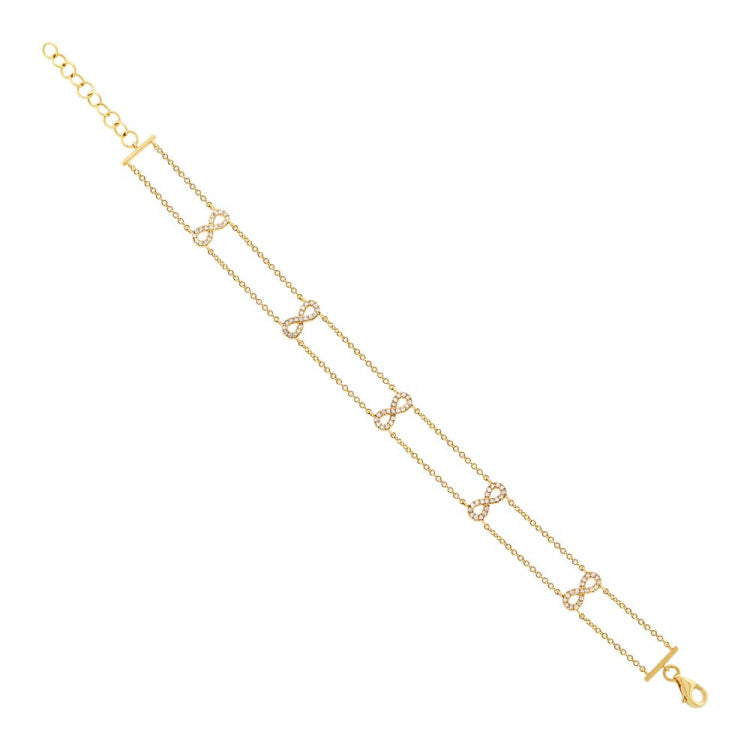 0.25ct 14k Yellow Gold Diamond Ribbon Bow Bracelet 0.25ct 14k Yellow Gold Diamond Ribbon Bow Bracelet
