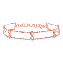 0.25ct 14k Rose Gold Diamond Ribbon Bow Bracelet 0.25ct 14k Rose Gold Diamond Ribbon Bow Bracelet