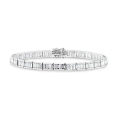 4.36ct 18k White Gold Diamond Baguette Tennis Bracelet 4.36ct 18k White Gold Diamond Baguette Tennis Bracelet