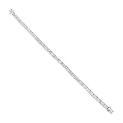 4.36ct 18k White Gold Diamond Baguette Tennis Bracelet 4.36ct 18k White Gold Diamond Baguette Tennis Bracelet