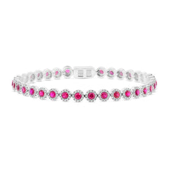 1.28ct Diamond & 3.65ct Ruby 14k White Gold Bracelet 1.28ct Diamond & 3.65ct Ruby 14k White Gold Bracelet