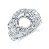 2.30ct 18k White Gold Diamond Semi-mount Ring for 3.50ct Center