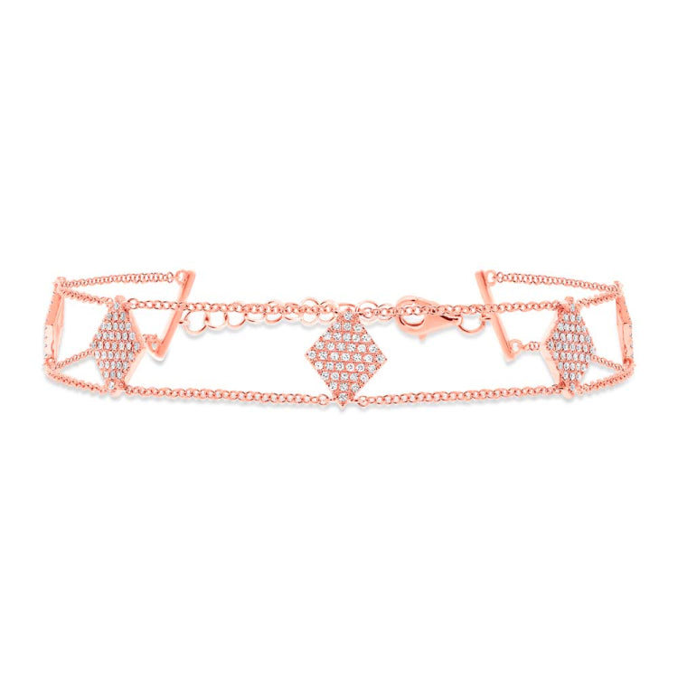 0.41ct 14k Rose Gold Diamond Pave Lady's Bracelet 0.41ct 14k Rose Gold Diamond Pave Lady's Bracelet