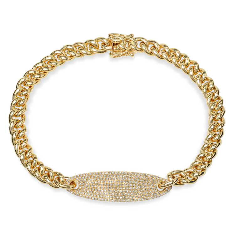 0.56ct 14k Yellow Gold Diamond Pave Chain Bracelet 0.56ct 14k Yellow Gold Diamond Pave Chain Bracelet