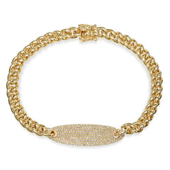 0.56ct 14k Yellow Gold Diamond Pave Chain Bracelet 0.56ct 14k Yellow Gold Diamond Pave Chain Bracelet