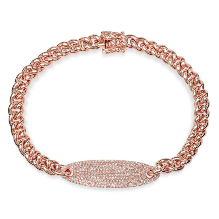 0.56ct 14k Rose Gold Diamond Pave Chain Bracelet 0.56ct 14k Rose Gold Diamond Pave Chain Bracelet