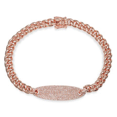 0.56ct 14k Rose Gold Diamond Pave Chain Bracelet 0.56ct 14k Rose Gold Diamond Pave Chain Bracelet