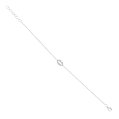 0.08ct 14k White Gold Diamond Pave Lips Bracelet 0.08ct 14k White Gold Diamond Pave Lips Bracelet