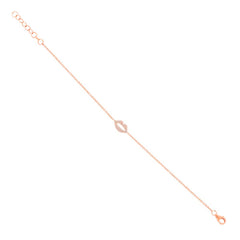0.08ct 14k Rose Gold Diamond Pave Lips Bracelet 0.08ct 14k Rose Gold Diamond Pave Lips Bracelet