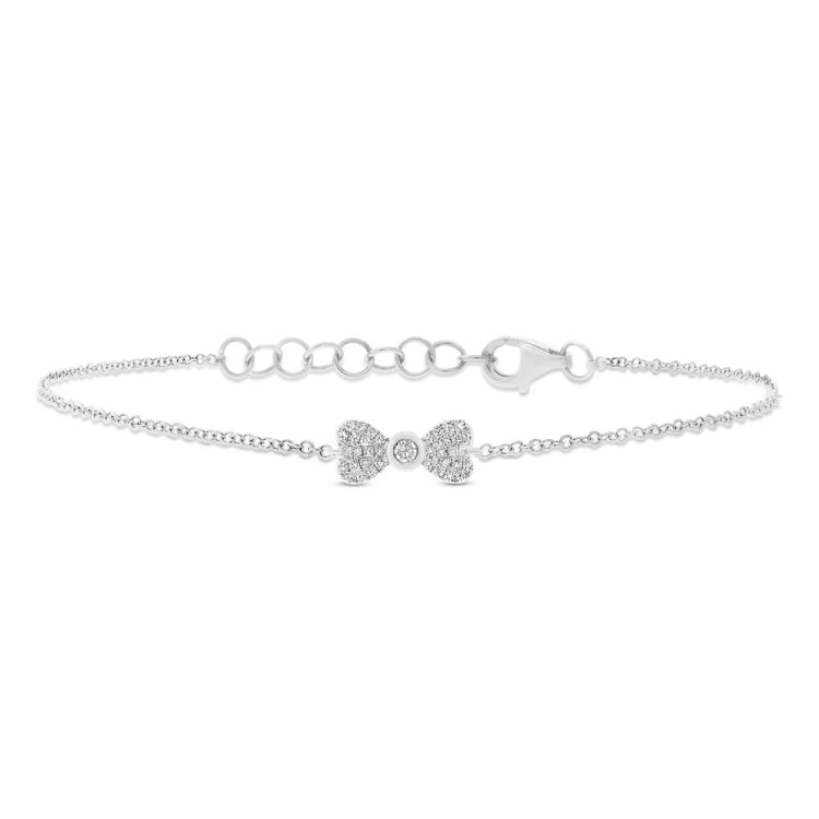0.11ct 14k White Gold Diamond Bow Bracelet 0.11ct 14k White Gold Diamond Bow Bracelet