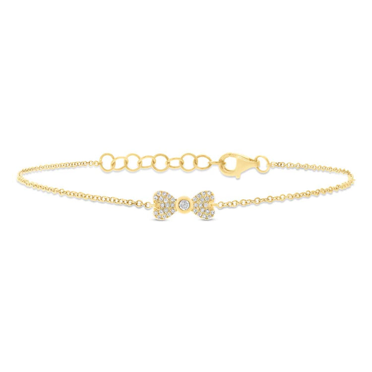 0.11ct 14k Yellow Gold Diamond Bow Bracelet 0.11ct 14k Yellow Gold Diamond Bow Bracelet