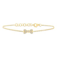 0.11ct 14k Yellow Gold Diamond Bow Bracelet 0.11ct 14k Yellow Gold Diamond Bow Bracelet