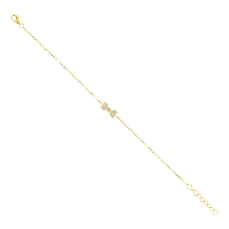 0.11ct 14k Yellow Gold Diamond Bow Bracelet 0.11ct 14k Yellow Gold Diamond Bow Bracelet