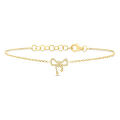 0.11ct 14k Yellow Gold Diamond Bow Bracelet 0.11ct 14k Yellow Gold Diamond Bow Bracelet