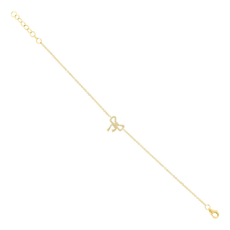0.11ct 14k Yellow Gold Diamond Bow Bracelet 0.11ct 14k Yellow Gold Diamond Bow Bracelet
