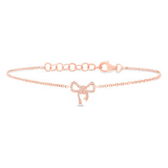 0.11ct 14k Rose Gold Diamond Bow Bracelet 0.11ct 14k Rose Gold Diamond Bow Bracelet