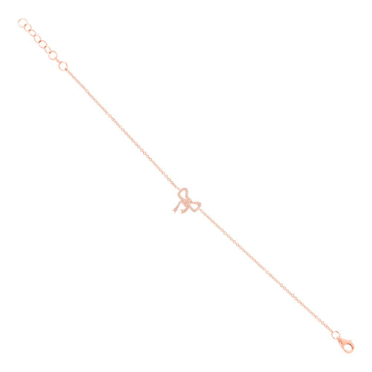 0.11ct 14k Rose Gold Diamond Bow Bracelet 0.11ct 14k Rose Gold Diamond Bow Bracelet