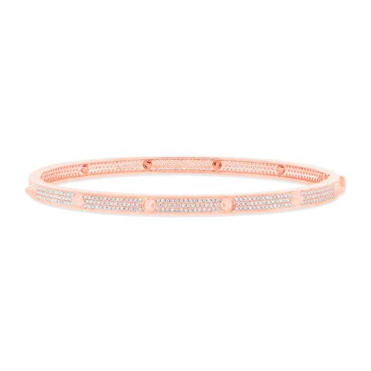 0.83ct 14k Rose Gold Diamond Pave Bangle 0.83ct 14k Rose Gold Diamond Pave Bangle