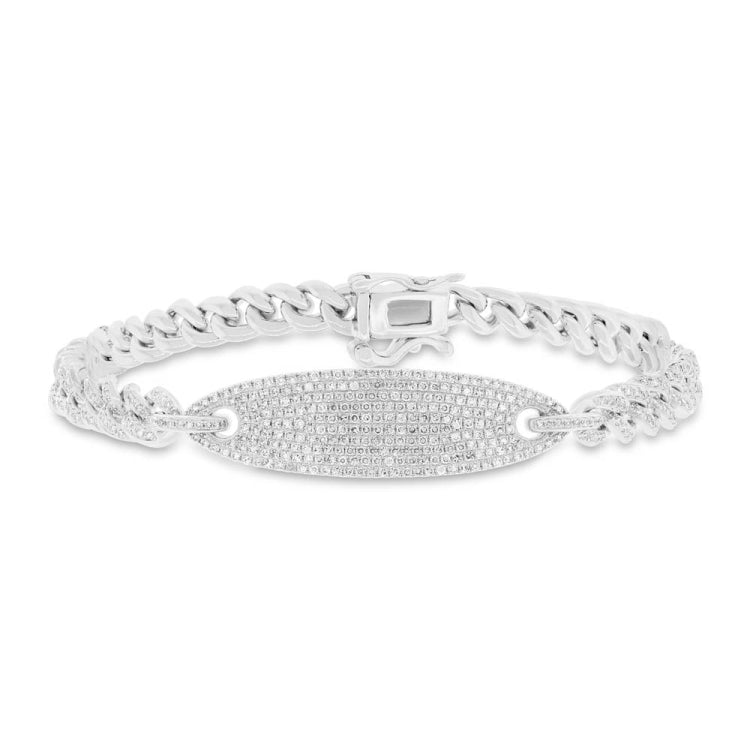 1.56ct 14k White Gold Diamond Pave Chain Bracelet 1.56ct 14k White Gold Diamond Pave Chain Bracelet