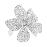 4.19ct 18k White Gold Diamond Flower Lady's Ring
