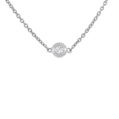 0.05ct 14k White Gold 16" Diamond Bezel Pendant 0.05ct 14k White Gold 16" Diamond Bezel Pendant