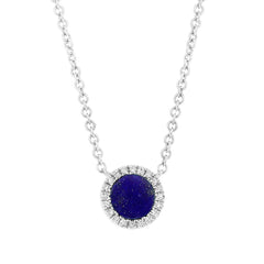 0.04ct Diamond & 0.33ct Lapis 14k White Gold Necklace 0.04ct Diamond & 0.33ct Lapis 14k White Gold Necklace