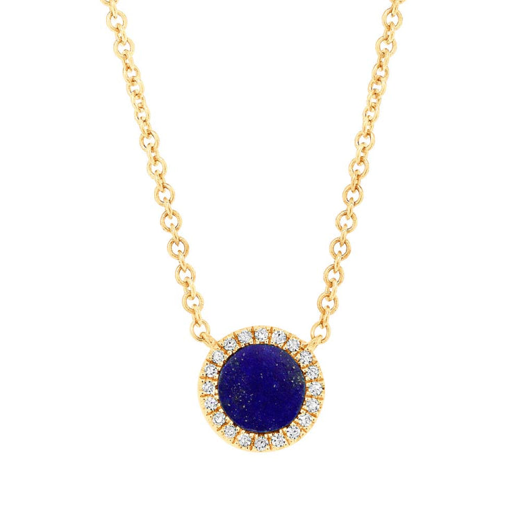 0.04ct Diamond & 0.33ct Lapis 14k Yellow Gold Necklace 0.04ct Diamond & 0.33ct Lapis 14k Yellow Gold Necklace